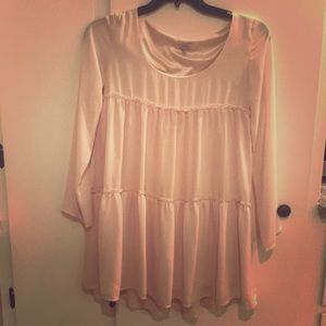 Tobi Cream Ruffled Tunic